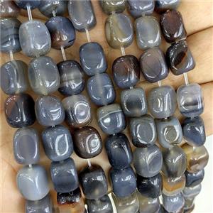 Gray Agate Cuboid Beads Dye, approx 9-12mm