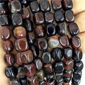 Black Red Agate Cuboid Beads Dye, approx 9-12mm