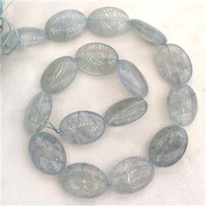 Lt.blue Synthetic Quartz Oval Beads, approx 18-25mm