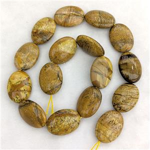 Picture Jasper Oval Beads, approx 18-25mm