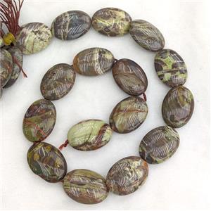 Natural Ocean Jasper Oval Beads, approx 18-25mm