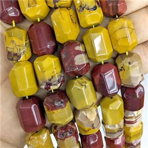 Natural Mookaite Column Beads Faceted Multicolor, approx 16-20mm