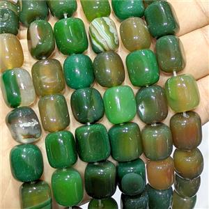 Green Agate Cuboid Beads Dye, approx 13-15mm