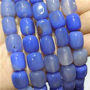 Blue Agate Cuboid Beads Dye, approx 13-15mm