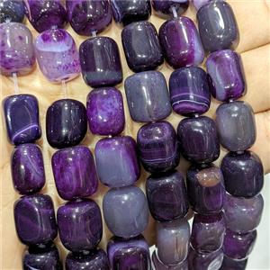 Purple Stripe Agate Cuboid Beads Dye, approx 13-15mm