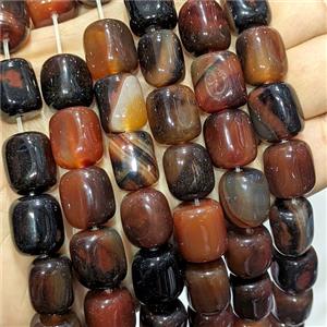 Black Red Agate Cuboid Beads Dye, approx 13-15mm