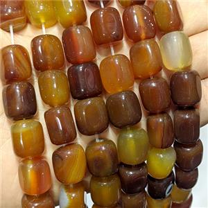 Red Agate Cuboid Beads Dye, approx 13-15mm
