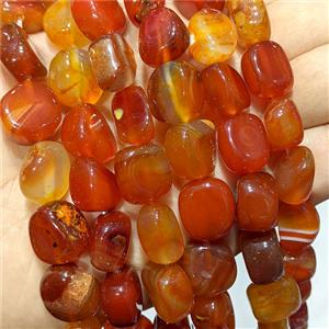 Red Stripe Agate Chip Beads Freeform Dye, approx 12-14mm