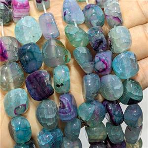 Blue Purple Agate Chip Beads Freeform Dye, approx 12-14mm