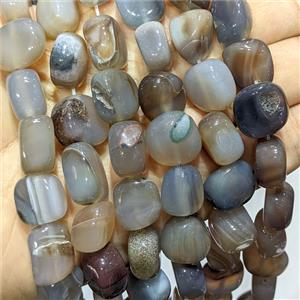 Gray Stripe Agate Chip Beads Freeform Dye, approx 12-14mm