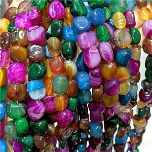 Agate Chip Beads Freeform Dye Mixed Color, approx 12-14mm