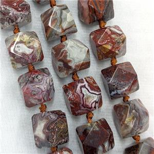 Natural Red Mexican Crazy Lace Agate Beads Freeform, approx 17-19mm