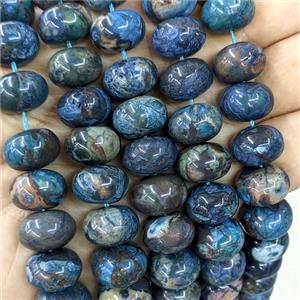 Natural Ocean Jasper Beads Smooth Rondelle Blue Dye, approx 20mm