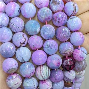Lavender Agate Beads Faceted Round Dye B-Grade, approx 14mm