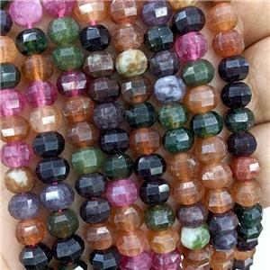 Natural Jade Beads Dye Faceted Pumpkin Mixed Color, approx 8mm