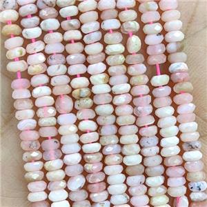 Natural Pink Opal Beads Faceted Rondelle, approx 2x4mm