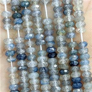 Natural K10 Jasper Beads Faceted Rondelle Blue, approx 2x4mm