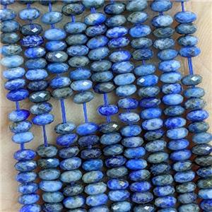 Natural Blue Lapis Lazuli Beads Faceted Rondelle B-Grade, approx 2x4mm