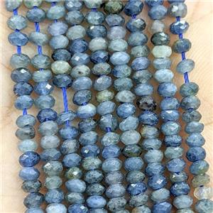 Natural Blue Sapphire Beads Faceted Rondelle, approx 2x4mm