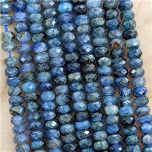 Natural Blue Kyanite Beads Faceted Rondelle, approx 2x4mm