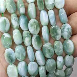 Natural Brazilian Peacock Angelite Beads Green Oval, approx 10-14mm