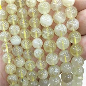 Natural Lemon Quartz Beads Smooth Round, approx 8mm