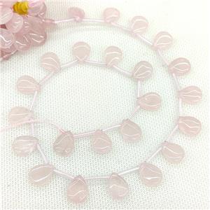 Natural Pink Rose Quartz Beads Topdrilled Teardrop, approx 10-14mm