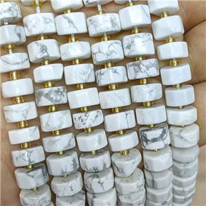 Natural White Howlite Turquoise Heishi Beads, approx 10mm