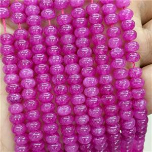 Fuchsia Jade Beads Smooth Rondelle Dye, approx 6mm