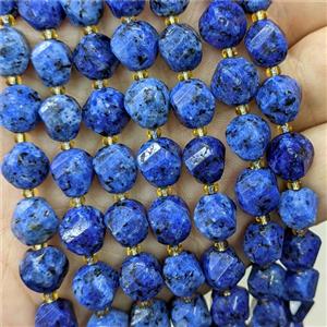 Marble Twist Beads Blue Dye, approx 9-10mm