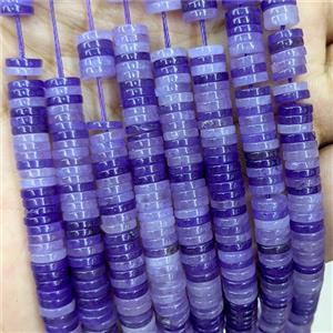 Purple Jade Heishi Beads Dye, approx 1x6mm