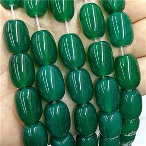 Natural Agate Beads Barrel Green Dye, approx 13-18mm