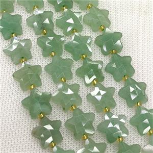 Natural Green Aventurine Star Beads Faceted, approx 14mm