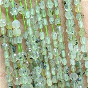 Natural Green Prehnite Beads Faceted Circle, approx 4mm