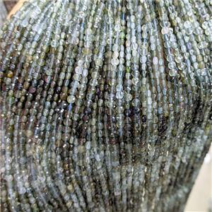 Natural Green Tourmaline Beads Faceted Circle, approx 4mm