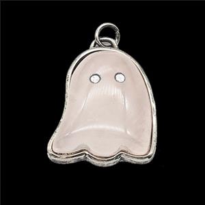 Gemstone Pendant, Antique Silver Plated, approx 19-22mm