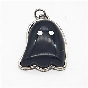 Gemstone Pendant, Antique Silver Plated, approx 19-22mm