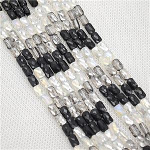 Crystal Glass Beads Faceted Rectangle Mixed Color, approx 4-7mm