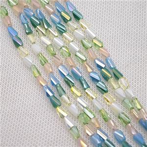 Crystal Glass Beads Twist Mixed Color, approx 4-7mm