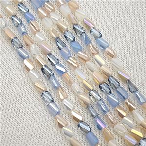 Crystal Glass Beads Twist Mixed Color, approx 4-7mm