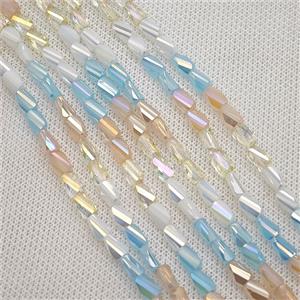 Crystal Glass Beads Twist Mixed Color, approx 4-7mm