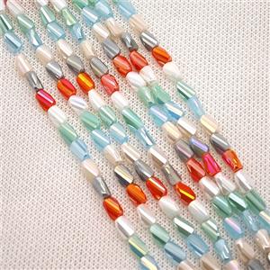 Crystal Glass Beads Twist Mixed Color, approx 4-7mm