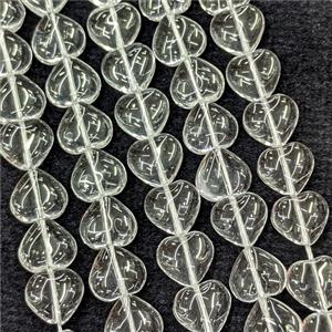 Clear Crystal Glass Heart Beads, approx 10mm, 41pcs per st