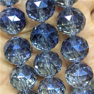 Grayblue Crystal Glass Beads Faceted Round, approx 20mm dia