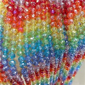 Crystal Glass Beads Faceted Round Mixed Color, approx 8mm
