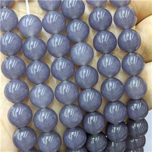 Sponge Jade Beads Gray Dye Smooth Round, approx 12mm dia