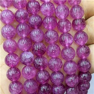 Sponge Jade Beads Fuchsia Dye Smooth Round, approx 12mm dia