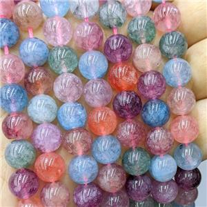 Sponge Jade Beads Dye Smooth Round Mixed Color, approx 12mm dia