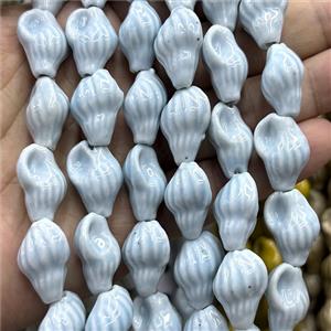 Porcelain Beads Oyster Shell Lt.blue, approx 15-22mm