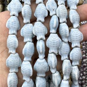 Porcelain Beads Fish Lt.blue, approx 15-20mm